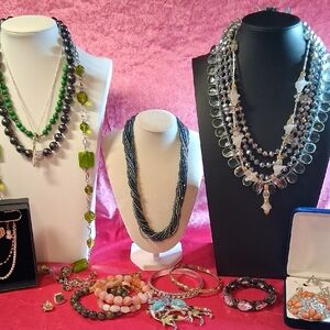 Huge Lot of Crystal, Gemstone, Glass Jewelry